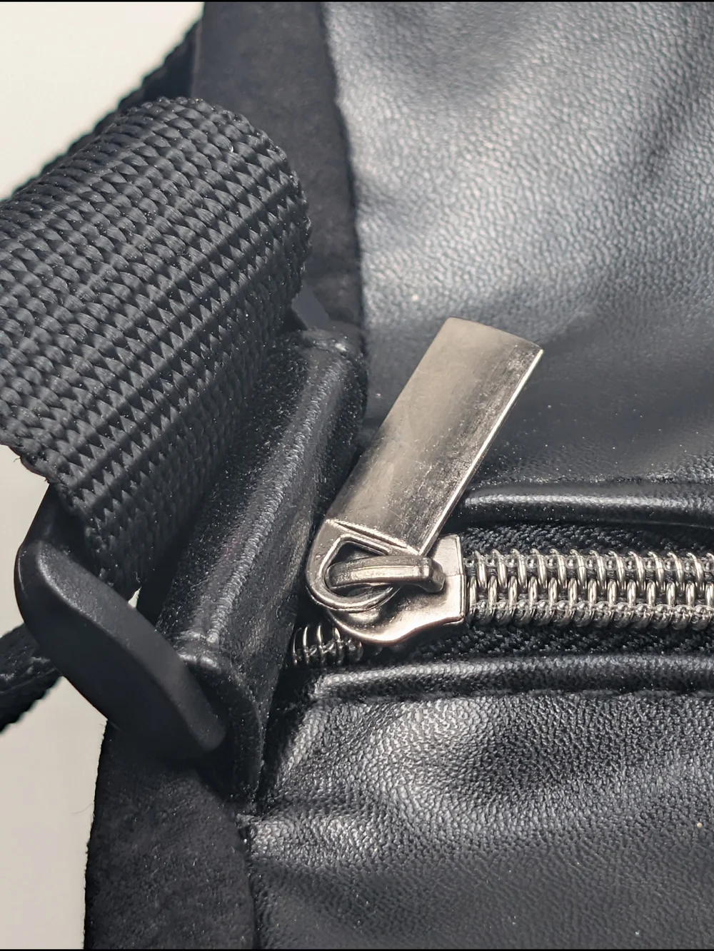 Calvin Klein Fragrances Black Faux Leather Duffle Weekender Gym Travel Bag